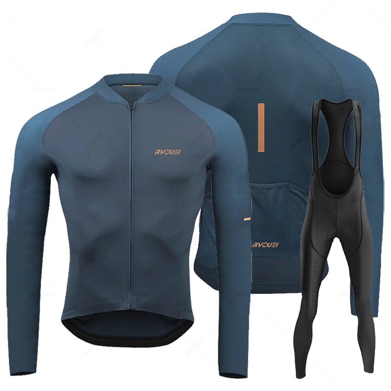 Cycling Bib Shorts - Rvouei Oddychająca koszulka kolarska z długim