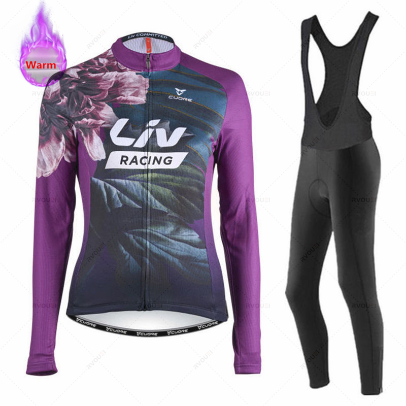 Cycling Gear Jersey - Liv damski zimowy zestaw Bicicleta Outdoor